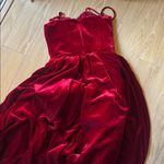 Elegant Red Velvet Gown Photo 2
