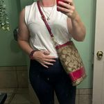 Coach  raspberry / Tan Signature Shoulder Bag Photo 9