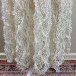 J. ING Cream Lace Shag Strappy Open Back MIDI Dress Size Medium Photo 2