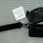 Lululemon NWT  Dual Pouch Wristlet- Cactus Leather - Black/Silver Photo 0