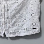 Abercrombie & Fitch White Floral Eyelet Short Sleeve Top Size M Photo 3