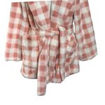 APPARIS Rare Gingham Check Teddy Coat with Tie Waist Pink Jacket Womens Size S/M Size M Photo 5