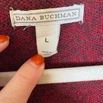 Dana Buchman Red Black Damask Knit Sweater Metallic Holiday Top L Photo 3