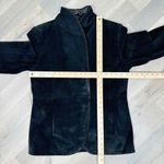Terry Lewis Vintage Suede Blazer Jacket Black Medium Leather Collar Photo 11