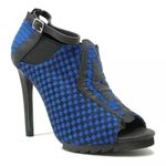 YRU Sensei Blue Black Woven High Heels sz 8 Photo 0