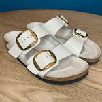 Birkenstock  Arizona Big Buckle High Shine Sandals Ivory Patent Leather Size 39/8 Photo 0