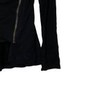 Market & Spruce Womens Zip Top Size Small Black LS Stretch Blend Shirt Photo 4