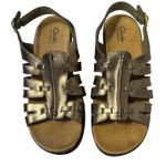 Clarks  Bendables Leather Sandals Metallic Bronze Slingback Comfort Women's 9M Photo 0
