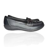 Clarks NEW Ashland Bubble Leather Comfort Slip On Loafer Women's 11 Wide Black Photo 3