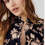 Free People Printed Floral Dinner Party Top Black Combo NWT Sz Small Super Soft Photo 2