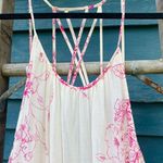 Free People white/pink floral tiered raw hem boho maxi dress Photo 1