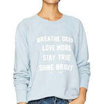 Spiritual Gangster Breathe Deep Women’s Sky Blue Cotton Sweatshirt Size Small Photo 0