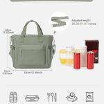 Insulated Lunch Bag Women Large Lunch Tote Bag with Shoulder Strap Adult Lunch Box Fit and Fresh Lunch Bags for Women Men Lunch Boxes for Work Grey Green Lunch Bag with Water Bottle Holder Photo 1