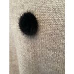 Mitchie's Grey knitted Sweater/Poncho with Fur Pom Sz O/S Gray Photo 3