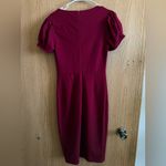 Elegant Burgundy Dress with Puff Sleeves Red Photo 1
