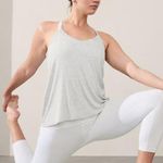 Athleta With Ease Strappy Rib Tank Top X-Small Light Grey Heather Photo 0