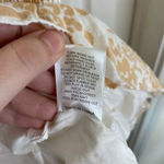 Sabo Skirt Luxe Camari Linen Dress Tan White Shirred Off the Shoulder Medium Photo 8