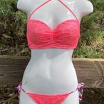 PINK - Victoria's Secret Victoria’s Secret Pink Lace Bikini Set Suze Small & 34B underwire stunning Photo 0