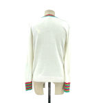 Boden Lytton Sparkle Cardigan‎ Sweater Ivory Rainbow Style US 4 White Photo 6