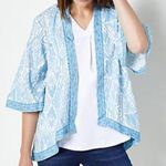 Tolani  Collection Karma Blue Aztec Shawl Photo 1