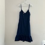 TOCCA Blue Cotton Midi Dress Sleeveless Casual Summer Beach Ruffle Size 6 boho Photo 6