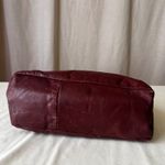 Vintage Burgundy Leather Tote Shoulder Bag Soft Leather Shopper w/ Silk Scarf Photo 4