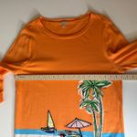 Talbots  Beach Sweater Sz XL Orange Cotton Tropical Nautical Palm Tree Summer‎ Photo 6