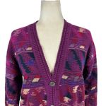 Tricots St. Raphael Vintage  Purple Multicolor Western Cardigan Sweater Cotton S Photo 1