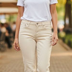 Ralph Lauren Lauren Modern Straight Jeans Off White Classic Staple Size 10 Photo 1