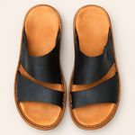 Rieker Leather Slide Sandals Black Comfort Slip Photo 2