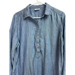 J.Jill Linen Blend Women's Tunic/Dress Popover Shirt Chambray Medium Photo 2