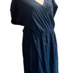 Madewell  Womens Wrap Blue Front Dress Brushstroke Diamond Size medium Photo 0