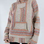 Earth Ragz Boho Baja Hoodie Multicolor Woven Pullover Size Small Photo 0