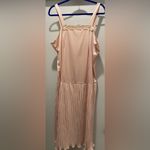 VTG 80s Light Pink Sleeveless Dress With Pleated Ruffle Skirt Size XL Photo 1