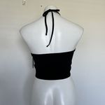 BP NWT  halter Crop Top Tie Back Black 1X Boho Photo 5