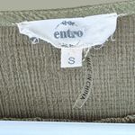 Entro Crinkle Gauze Tunic Dress Sage Green Boho Cottagecore Small Photo 2