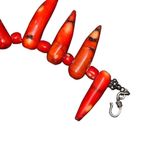 Real Spiked Coral Necklace Sterling Silver Beads Indian Jewelry Fashion Red Photo 3