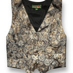 Vintage Outback Red Tapestry Brocade Suit Vest Small Brown Gray Black Metallic Photo 0