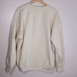 Brandy Melville  Cream Oversized Crewneck Sweatshirt Cotton Blend One Size Photo 2