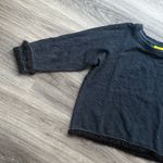 Roller Rabbit  Dark Gray Fringe Sweater Women’s Casual Boxy Photo 4