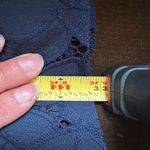 Monteau Los Angelas Navy Floral Lace Design Midi Cap Sleeves Dress Sz. S. Blue Photo 9