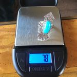 Natural Sleeping Beauty Turquoise Sterling Silver Arrow Ring Size 6 Blue Photo 3