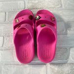 Crocs Classic Sandals Womens 7 Men 5 Pink Charms Two Double Strap Bright Comfort Photo 4