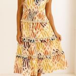 Point Sur J.Crew Cream Multi Color Pom Pom Tiered Midi Dress Photo 0