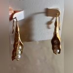 Tory Burch  Gold Sculptural Drop Earrings -Three Peas in a Pod, unique, giftable Photo 2