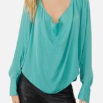 Free People Office Cowl Neck Pullover Top in Vert de Mer sz medium bust 20”- 22” Photo 2