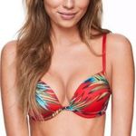 PINK - Victoria's Secret PINK Victoria’s Secret Wear Everywhere Super Push Up Bra Red Tropical 34D Photo 0