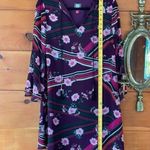 Vince Camuto  Purple Floral Tassel Tie Bell Sleeve Mini Shift Dress Size S 6 Photo 2