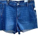Old Navy denim jean shorts Sky-Hi A-line, High Rise Frayed Hem size 18 NEW Photo 0