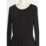 Modcloth  Shimmer On Show Dress Long Sleeve Tulip Skirt Dress Black Photo 2